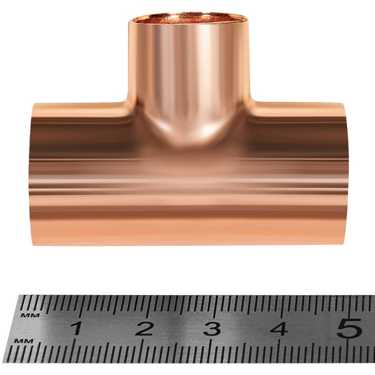 Тройник JINTIAN ВП 22x18x22 из меди под пайку, JT-15130221822