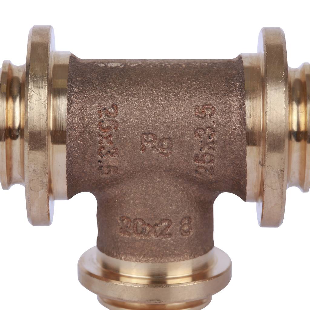 Тройник РЕХАУ RAUTITAN PLATINUM с уменьшенным боковым проходом 25-20-25 RX для труб из сшитого полиэтилена аксиальный, 13777321001