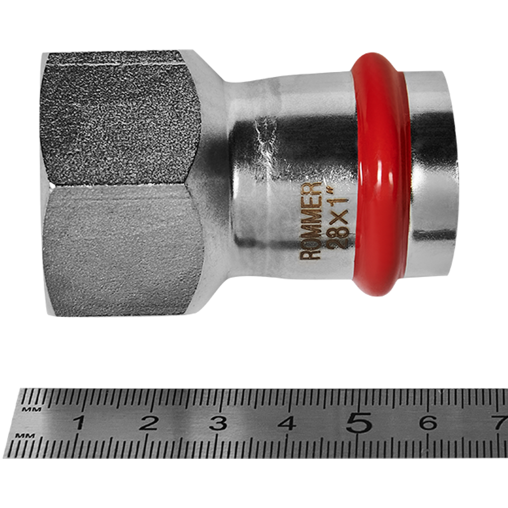 Переходник ROMMER ВПр-ВР 28х1 из нержавеющей стали прессовой