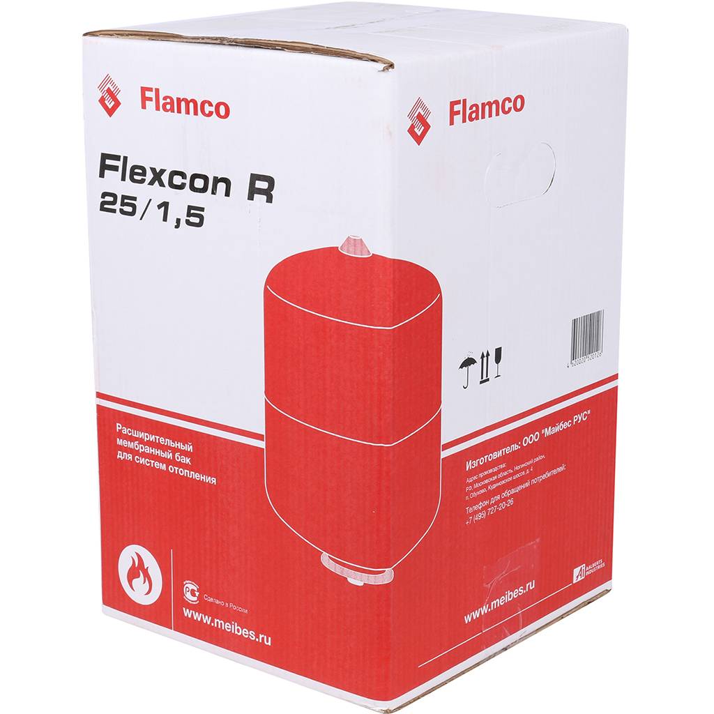 Расширительный бак Flamco Flexcon R (теплоснабжение/холодоснабжение) Flexcon R 25л/1,5 - 6bar, 16027RU