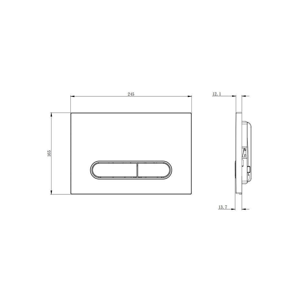 Панель смыва РЕХАУ NOVA ELLIPSE 002 с овальными клавишами, пластик, хром глянцевый, контур клавиш хром, глянцевый, 19102411001