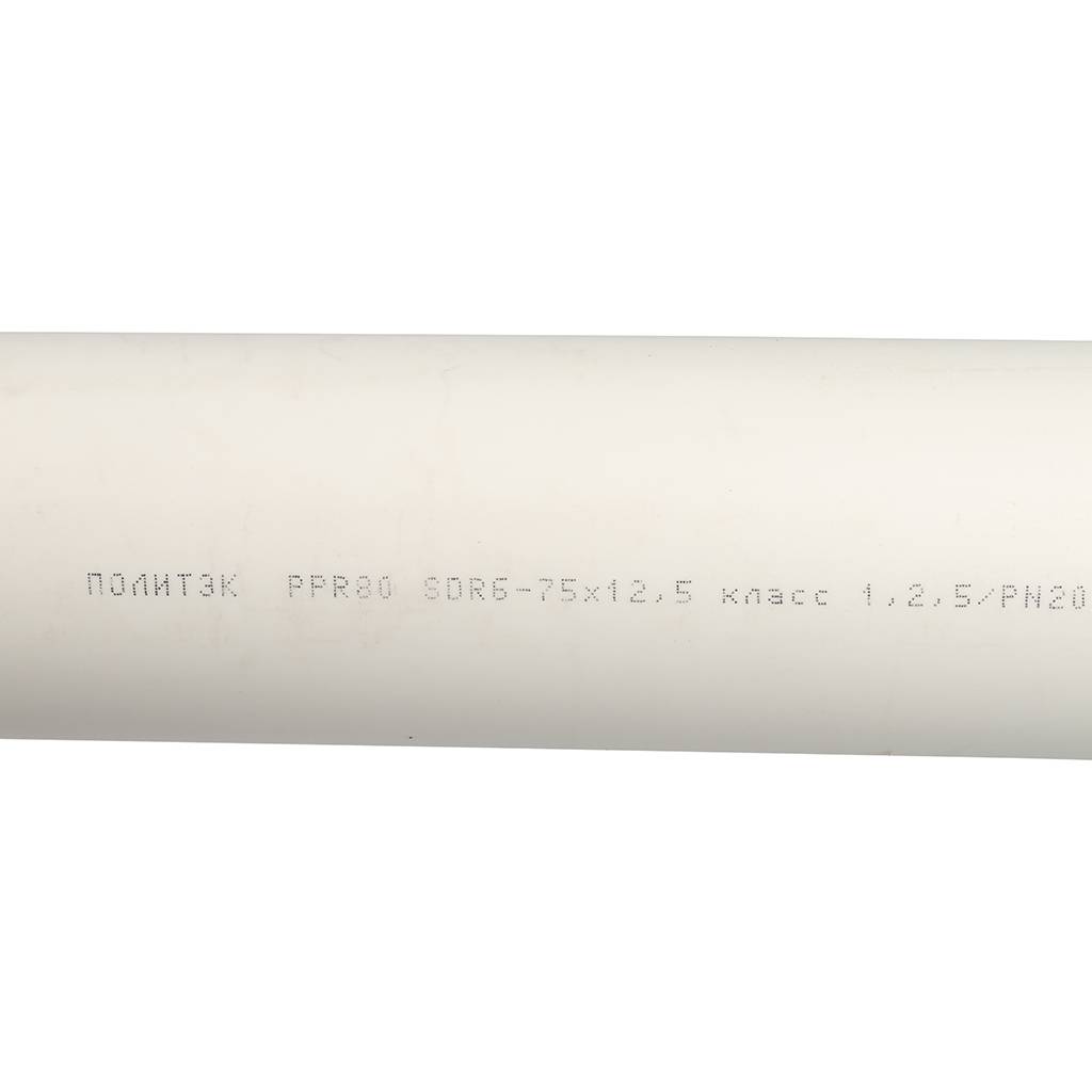 Труба полипропиленовая Политэк d=75x12,5 (PN 20) (Длина: 4 м), 9002075125