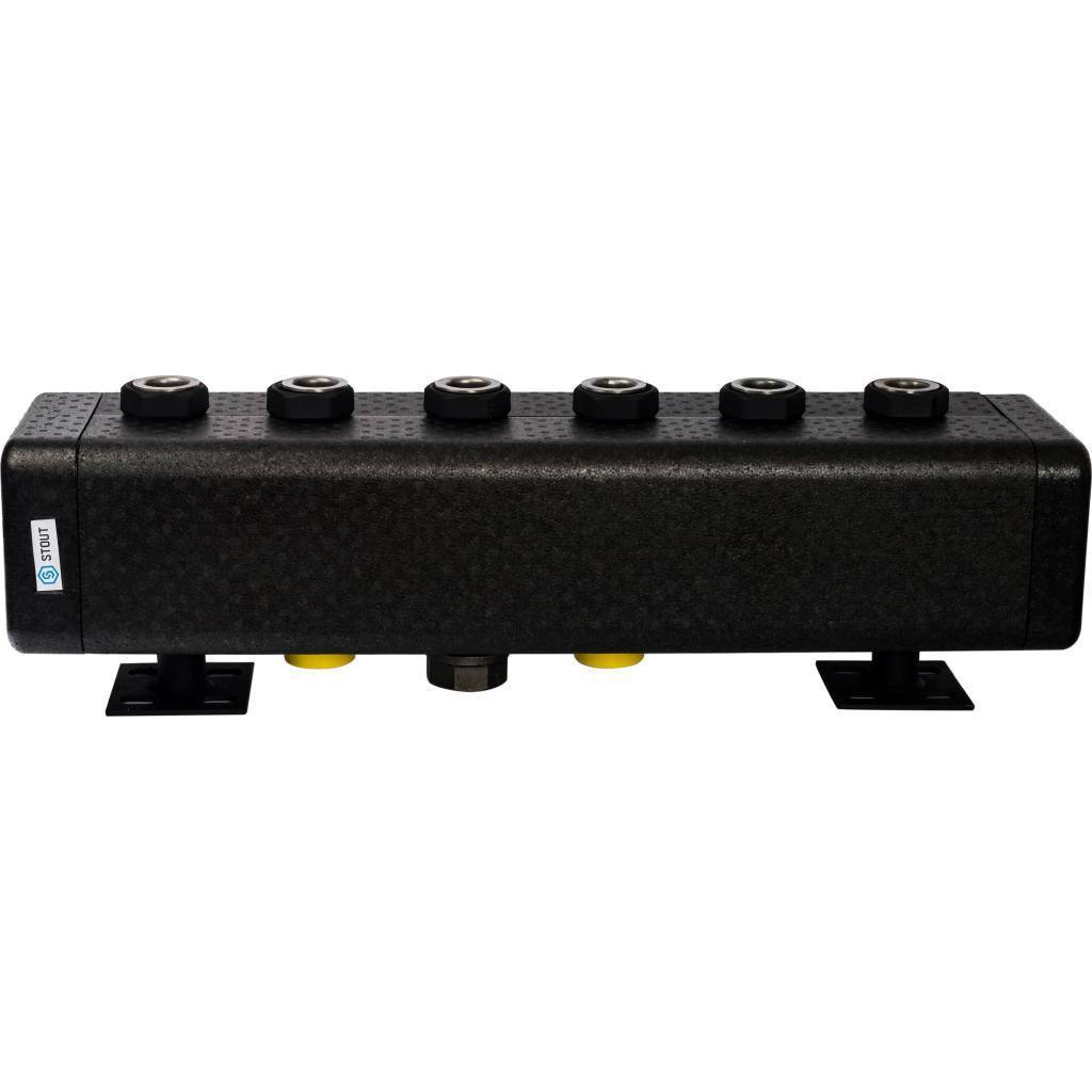 Стальной распределительный коллектор STOUT SDG-0016 3 отопительных контура, в теплоизоляции DN 32