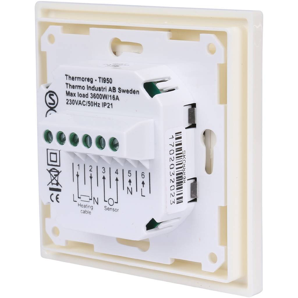 Терморегулятор THERMO Thermoreg Design 16 А, TI-950D