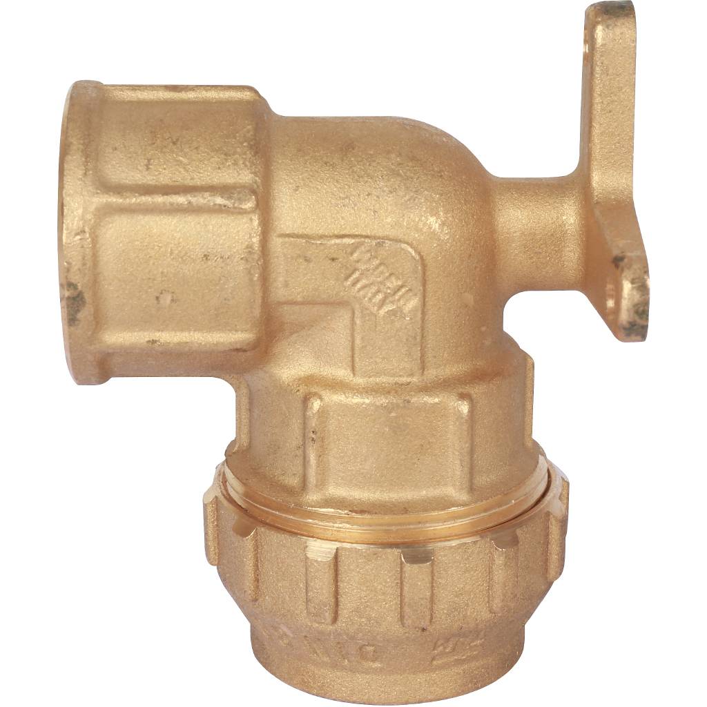 Угольник TIEMME с внутренней резьбой и креплением 32х1 для труб ПНД винтовой, 3400056