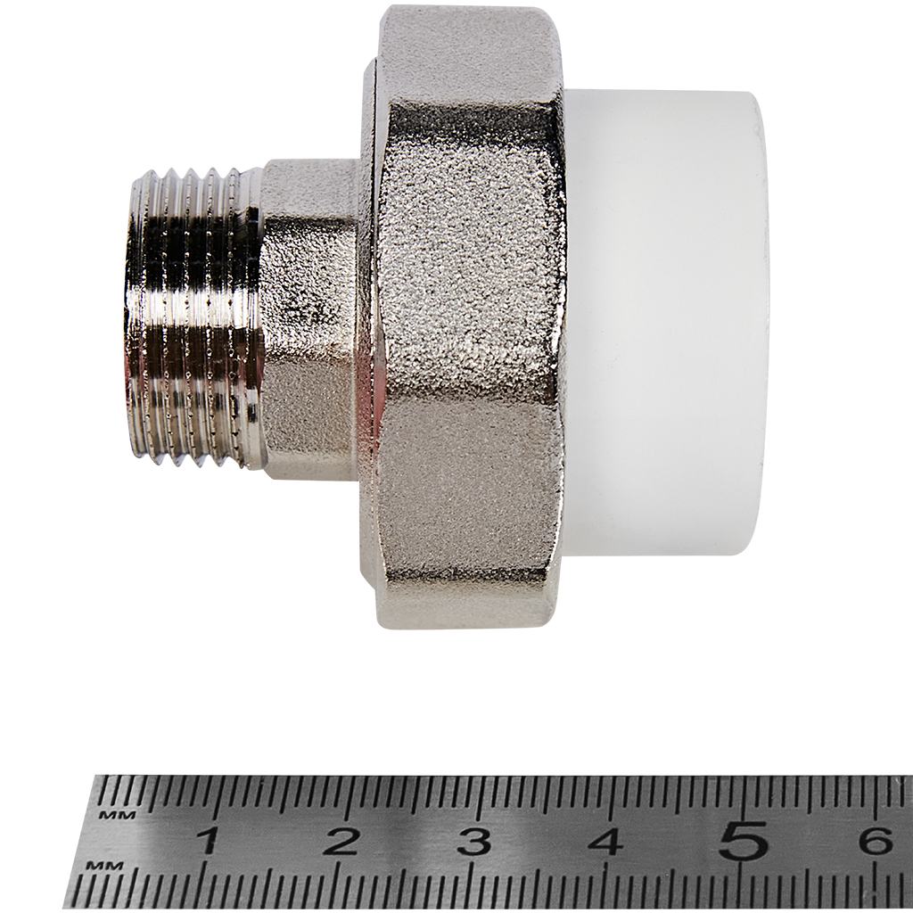 Муфта комбинированная Pro Aqua d=32-3/4 PP-R разъемная (американка) НР Белая