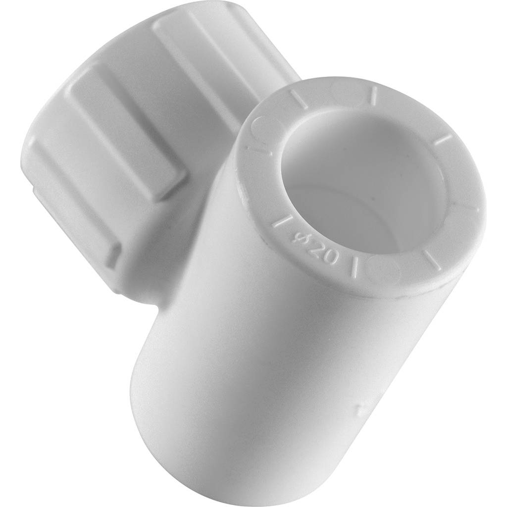 Тройник Политэк 20х1/2 с внутренней резьбой для полипропиленовых труб под сварку (цвет белый)