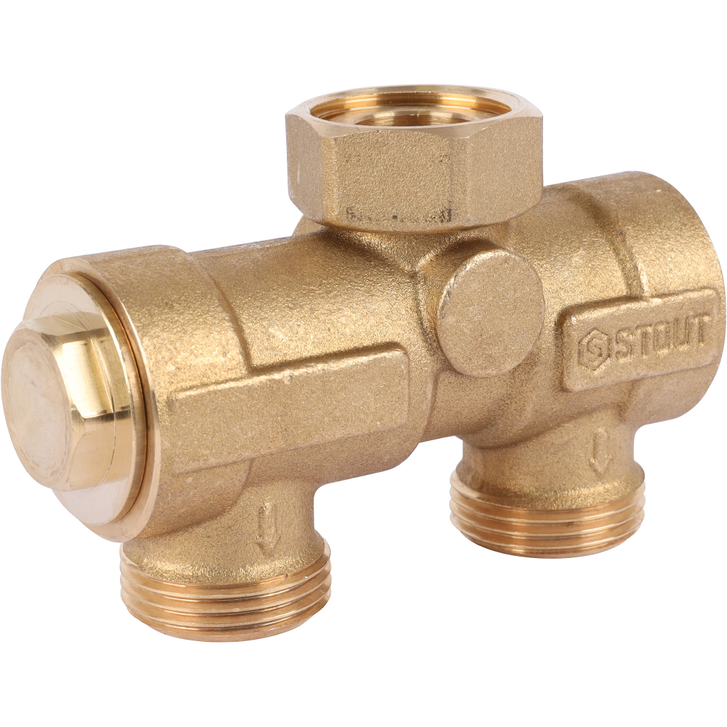 Комплект трехходового клапана STOUT для котла + бойлера 3/4 Kvs 4,4 м3/ч SFB-0001-000001