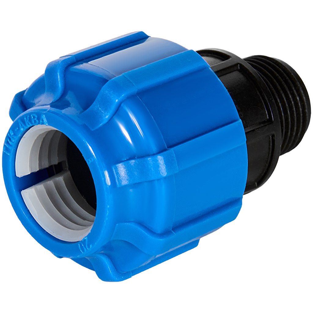 Муфта ПНД Политэк переходная с наружной резьбой 20х1/2 ТПК-АКВА, 50030020