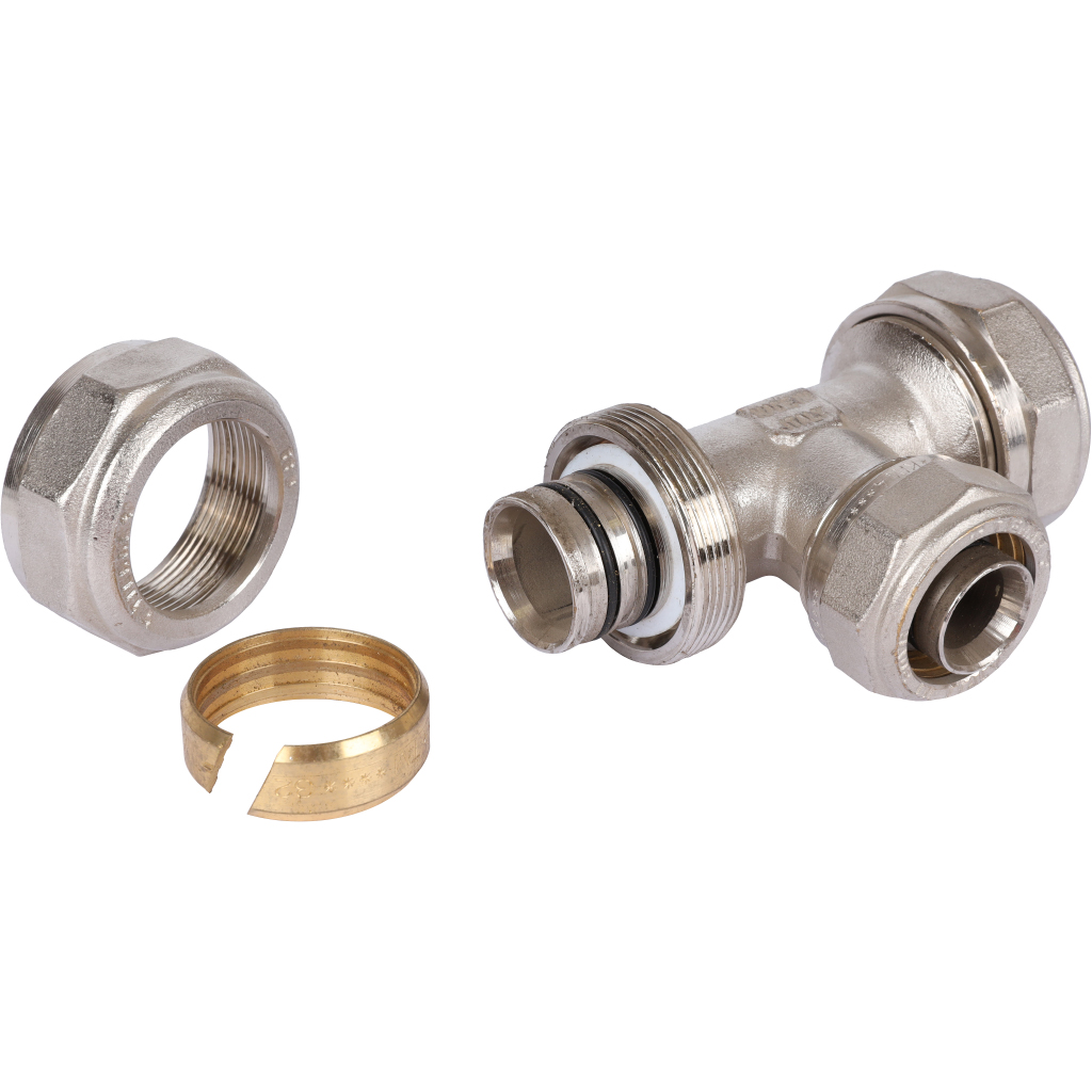 Тройник переходной TIEMME (32.3х26.3х32.3) для металлопластиковых труб винтовой, 1600082