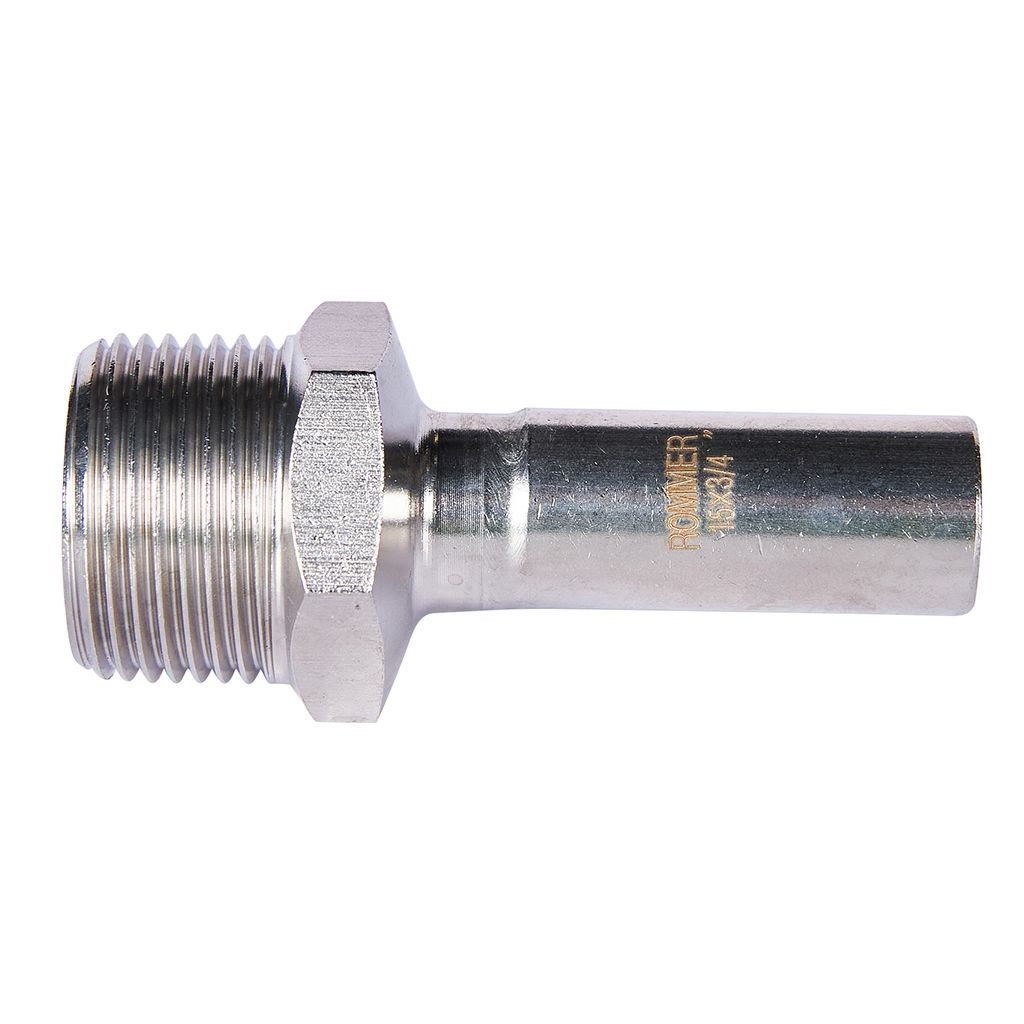 Вставка переходная НПр-НР ROMMER 15х3/4 из нержавеющей стали прессовой