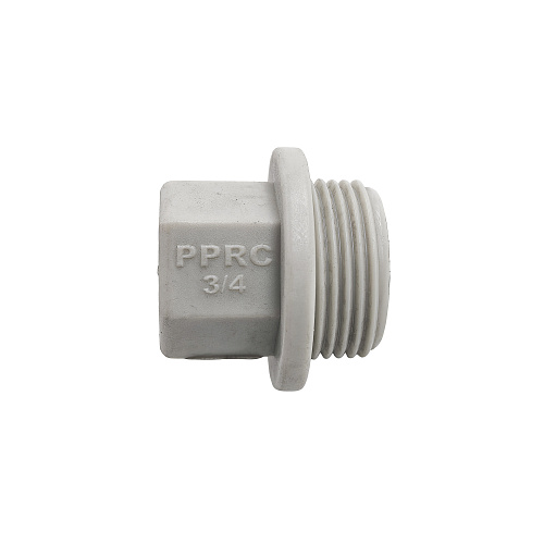 Заглушка резьбовая PPR  3/4, PN25 серый, РТП
