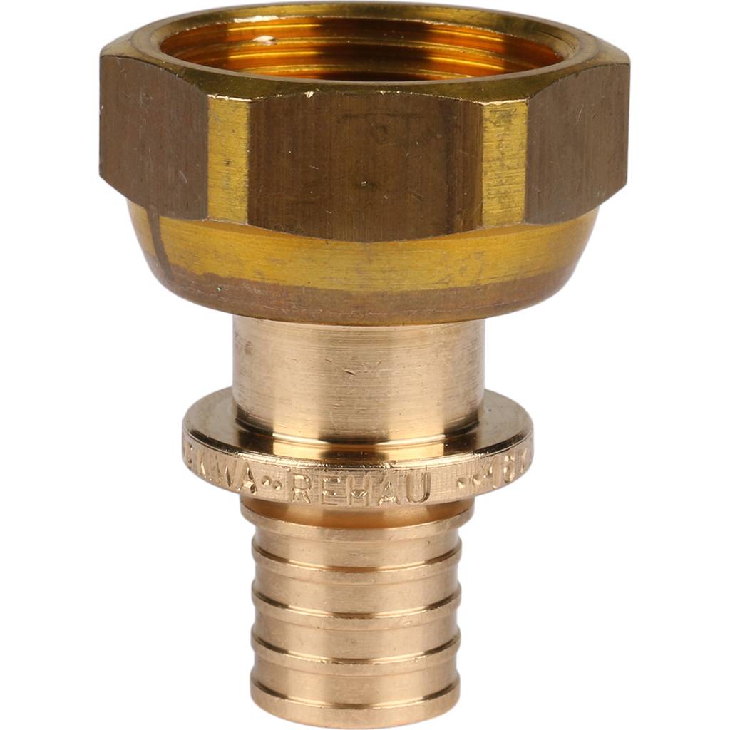 Переходник РЕХАУ RAUTITAN с накидной гайкой 16-G 3/4 RX+ для труб из сшитого полиэтилена аксиальный, 14563361001