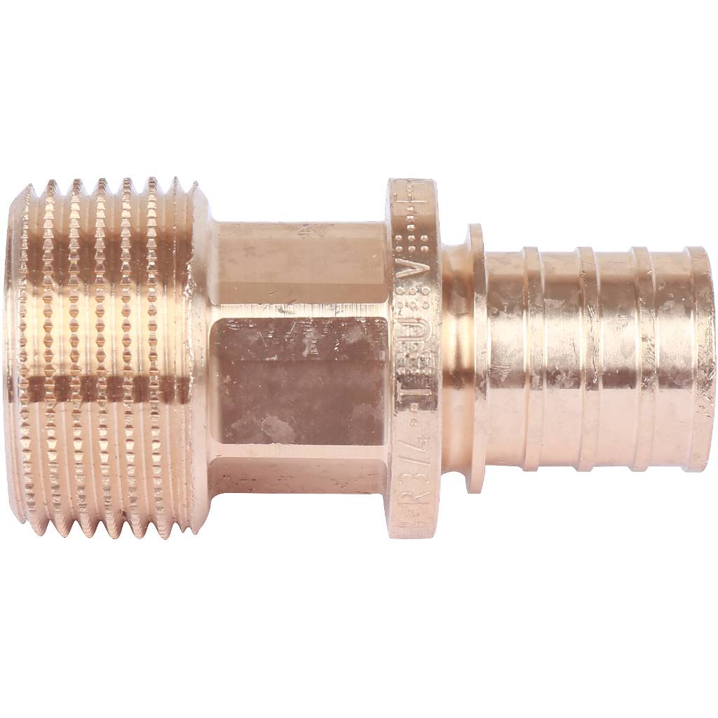 Переходник РЕХАУ RAUTITAN с наружной резьбой 20-R 3/4 RX+ для труб из сшит полиэтил аксиальный, 14563151001