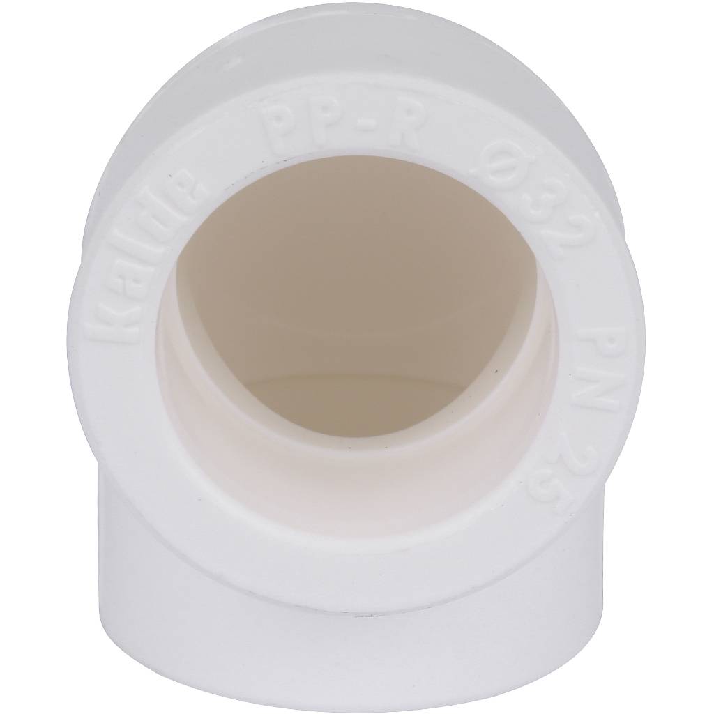 Угольник Kalde d=32 90* для полипропиленовых труб под сварку (цвет белый), R.3212-elb-320000