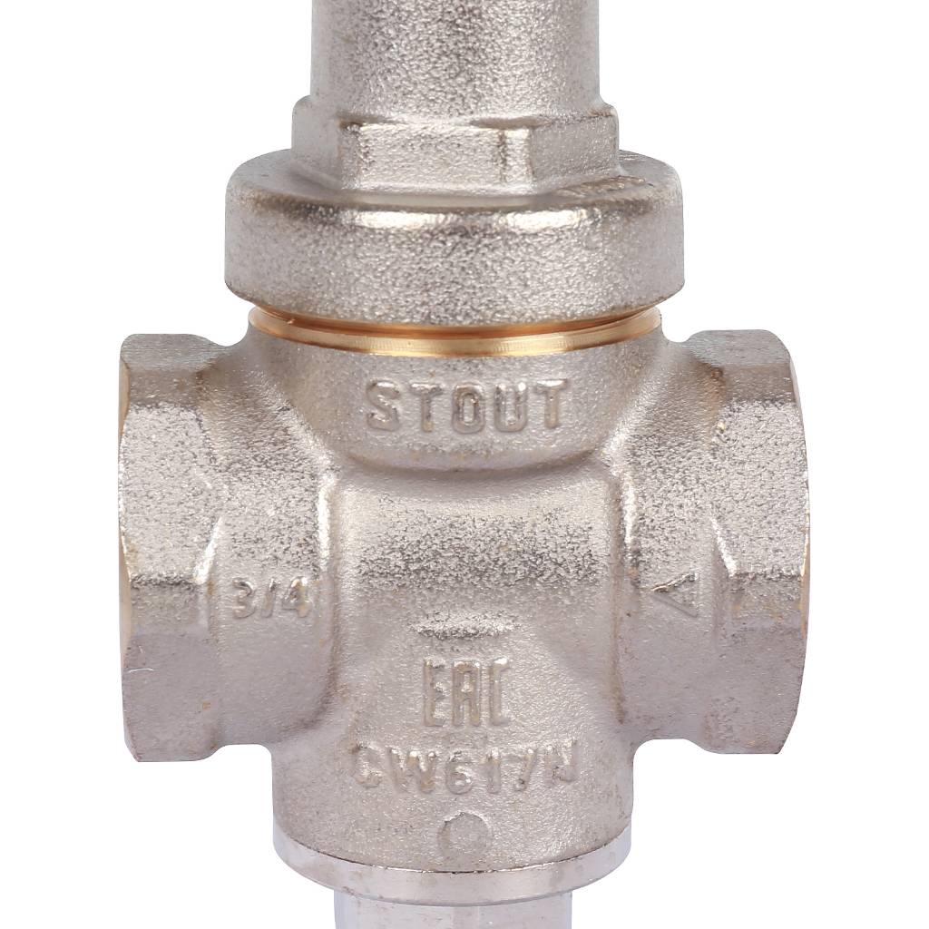 STOUT  Редуктор давления PN16 вн/вн 3/4  с выходом под манометр, SVS-1010-000020