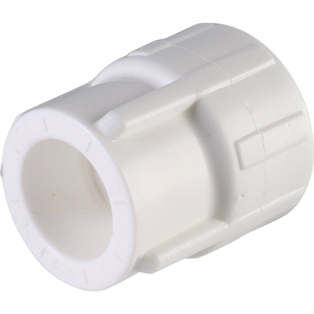 Муфта комбинированная Политэк 20х1/2 внутр. резьба для полипропиленовых труб под сварку (цвет белый), 9100002012