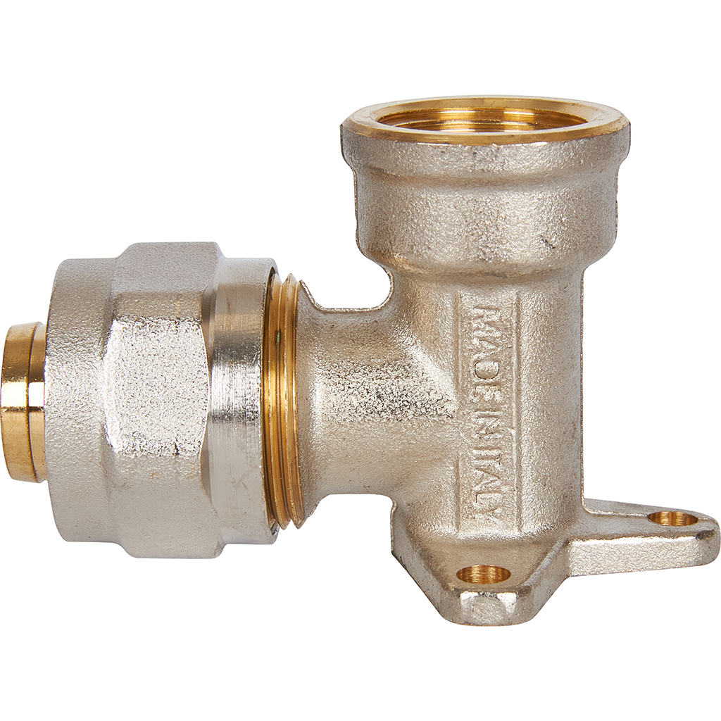 Угольник STOUT настенный с креплением 1/2 х20 для металлопластиковых труб винтовой, SFS-0008-001220