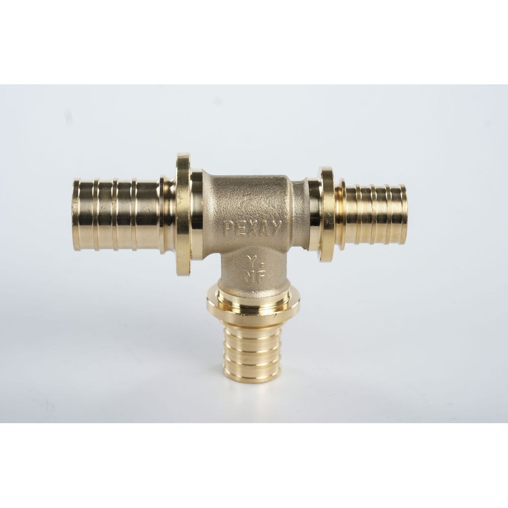 Тройник РЕХАУ с уменьшенным боковым и торцевым проходами 25-20-20 MX для труб из сшитого полиэтилена аксиальный