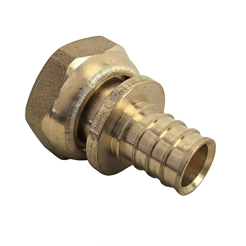 Муфта с накидной гайкой аксиальная, латунь,16х3/4, желтый, RTP