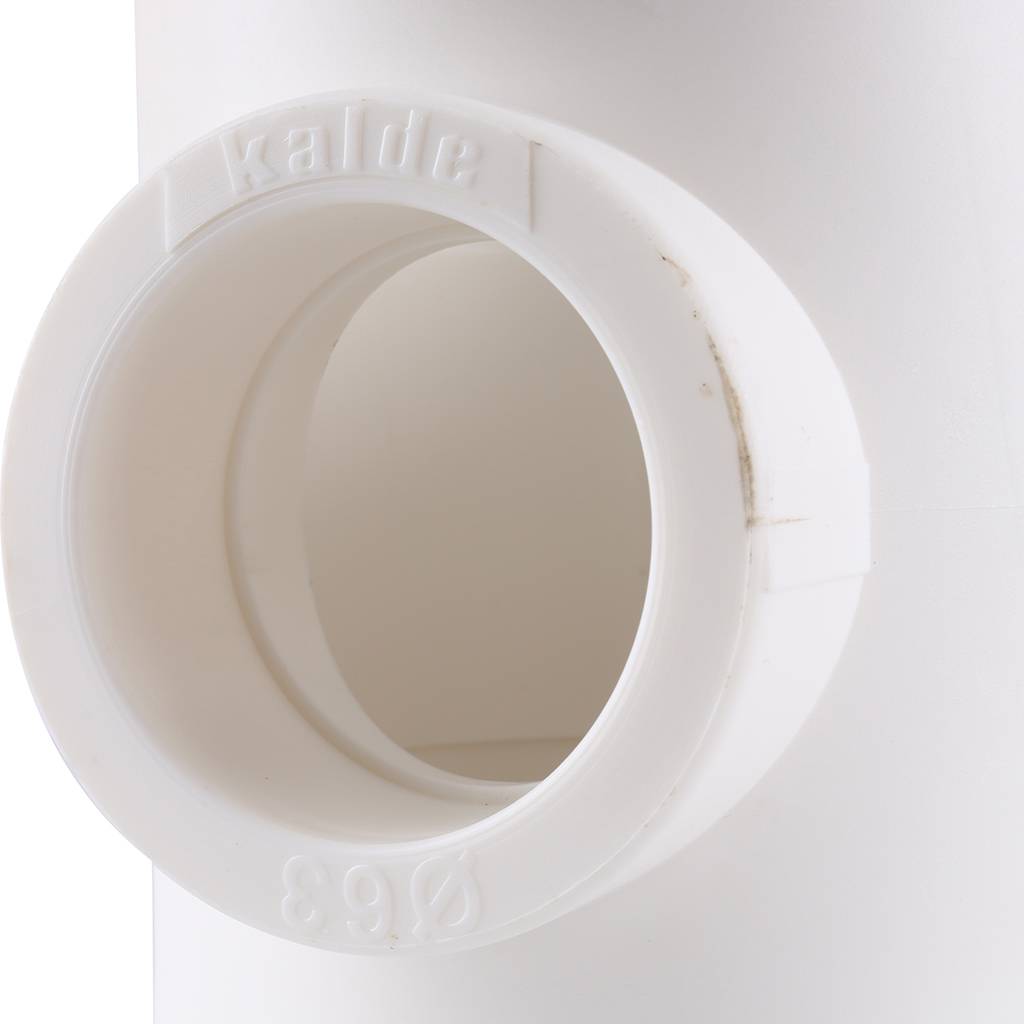 Тройник переходной Kalde 90х63х90 для полипропиленовых труб под сварку (цвет белый), 3212-tio-906390