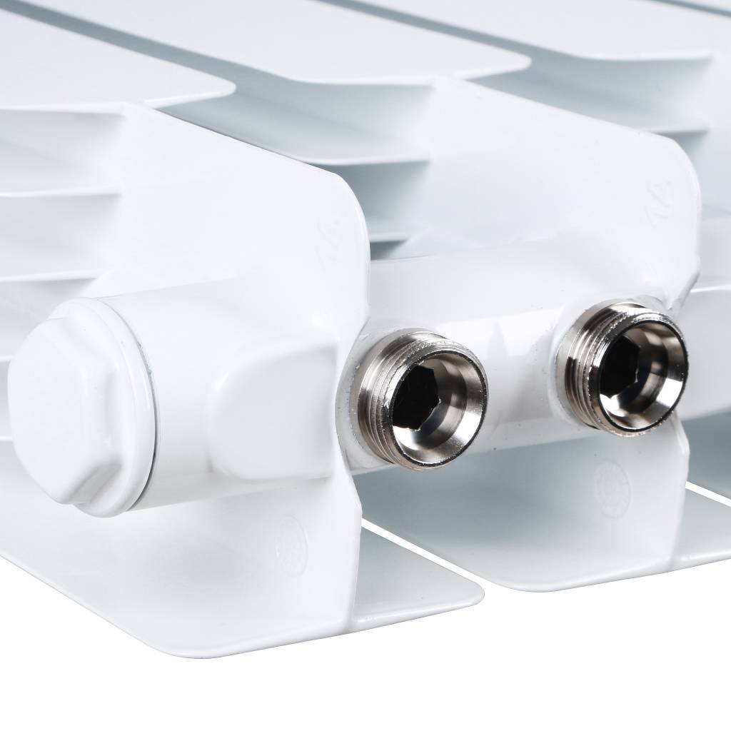 Радиатор биметаллический STOUT Space 500 9 секций нижнее правое подключение RAL9016, SRB-0320-050009