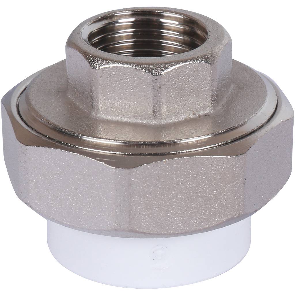 Муфта разъемная с внутренней резьбой Политэк 25х1/2 для полипропиленовых труб под сварку (цвет белый)