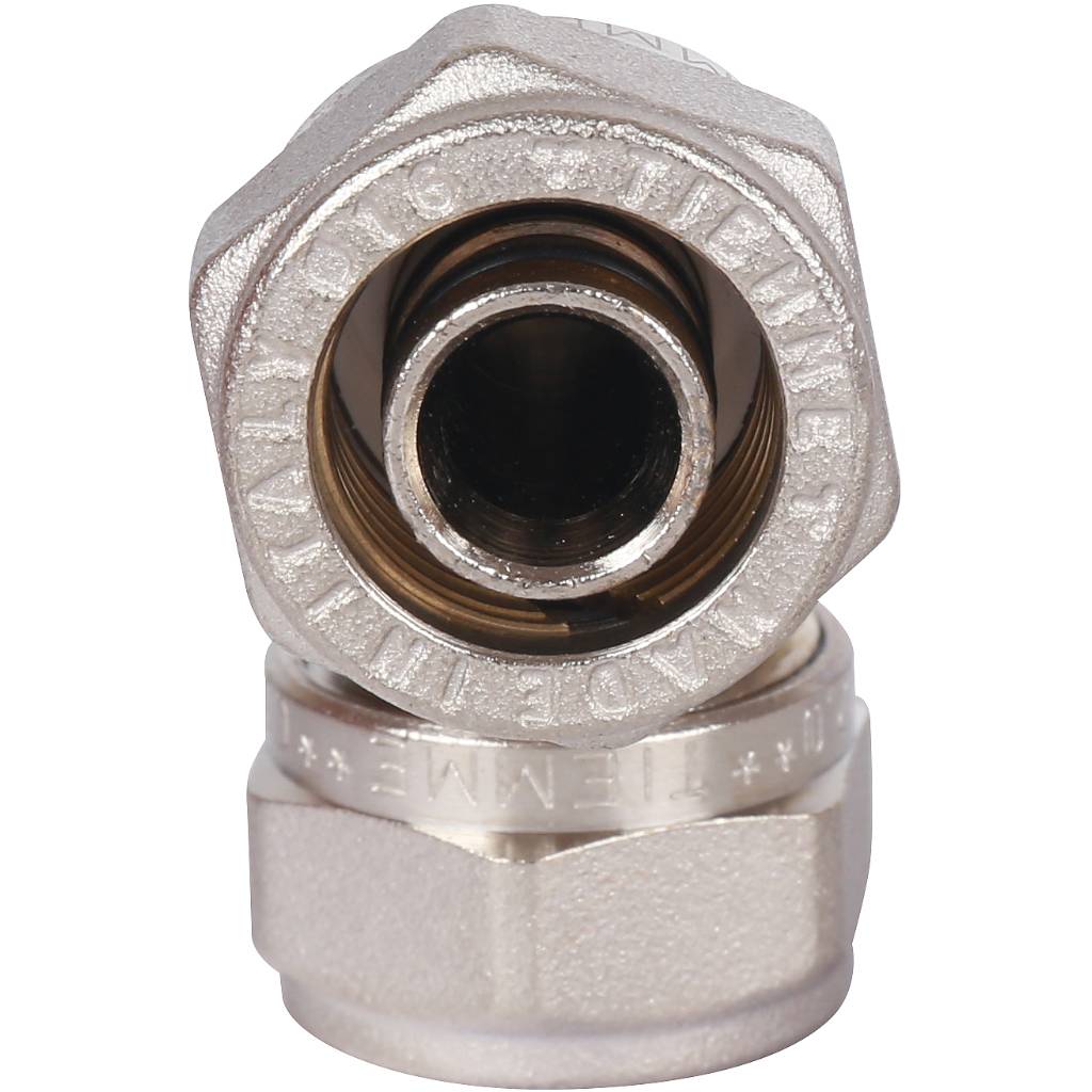 Угольник TIEMME 90° (16х2.0) для металлопластиковых труб винтовой, 1600008