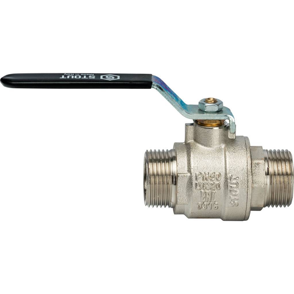 Кран шаровой STOUT полнопроходной, НР/НР, ручка рычаг 3/4, SVB-0005-000020