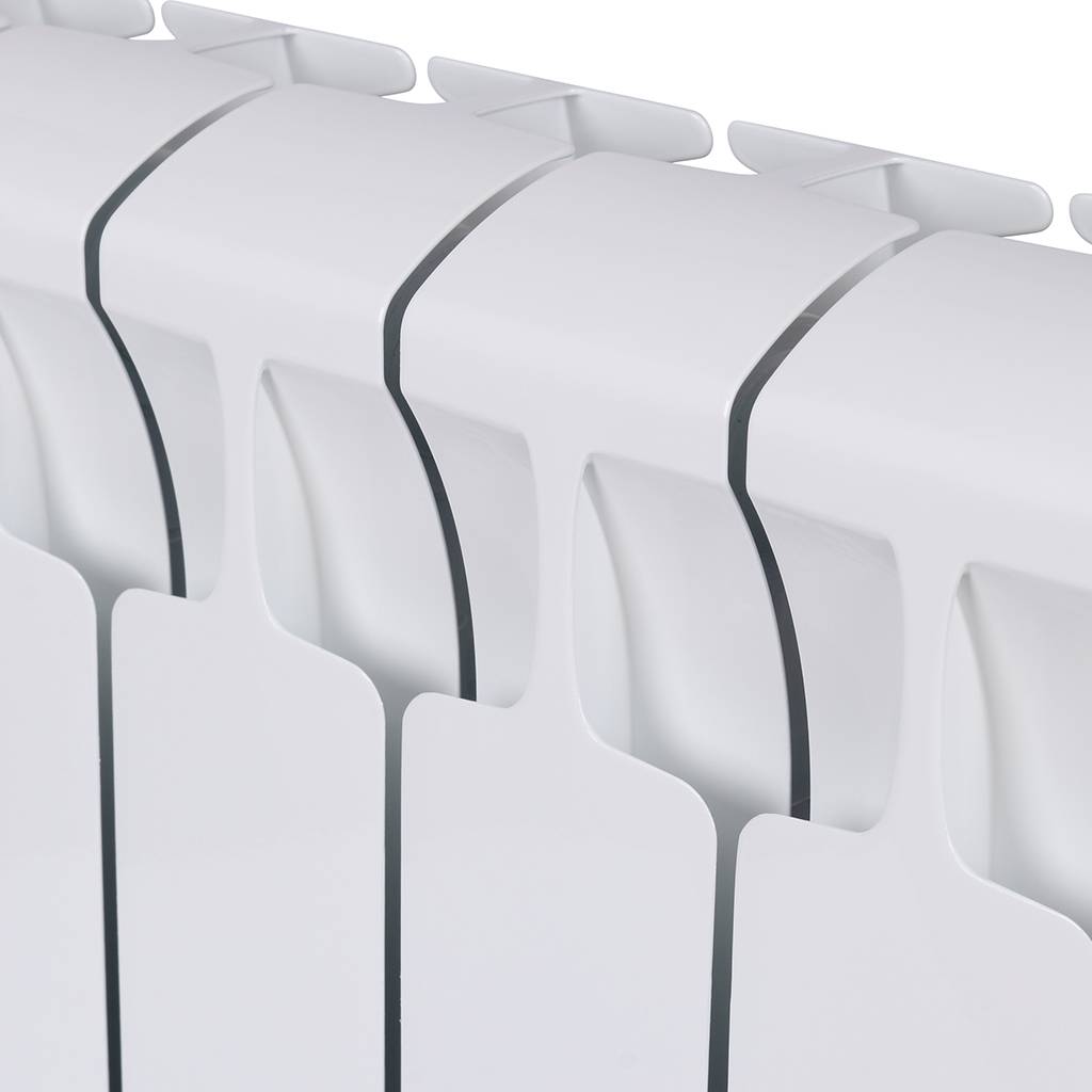 Радиатор биметаллический RIFAR MONOLIT 350 12 секций боковое подключение (белый RAL 9016), 3RM35-12