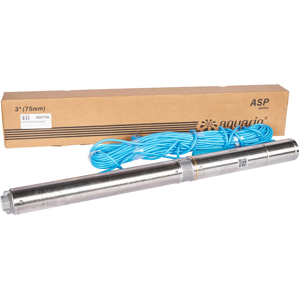 Насос скважинный AQUARIO ASP1E-55-75 (встр.конд., каб.35м), 3255