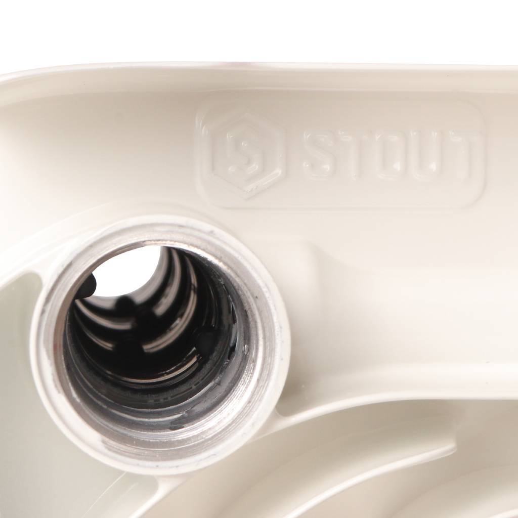 Радиатор биметаллический STOUT Space 500 5 секций боковое подключение RAL9016