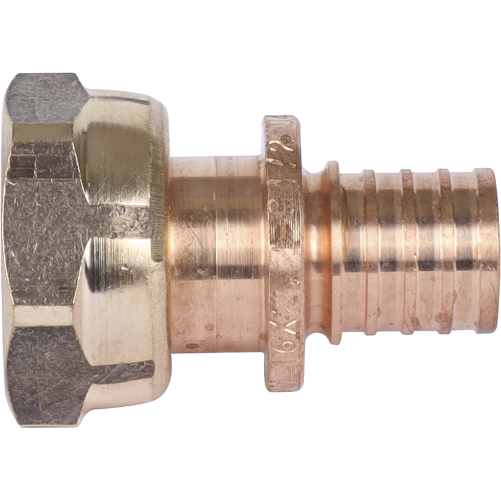 Переходник РЕХАУ RAUTITAN с накидной гайкой 16-G 1/2 RX+ для труб из сшитого полиэтилена аксиальный, 14563351001