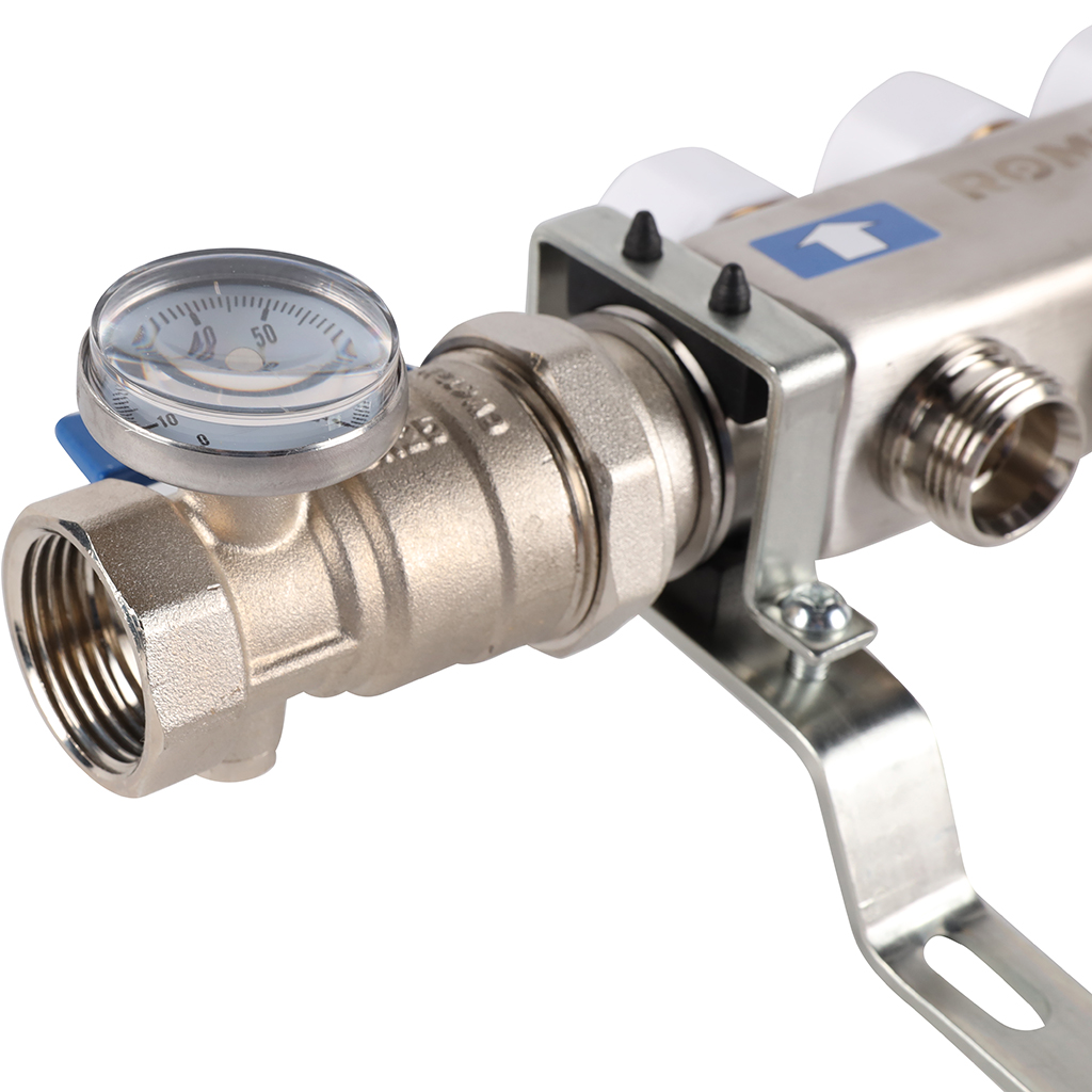 Коллектор из нержавеющей стали в сборе с расходомерами ROMMER 3 выхода