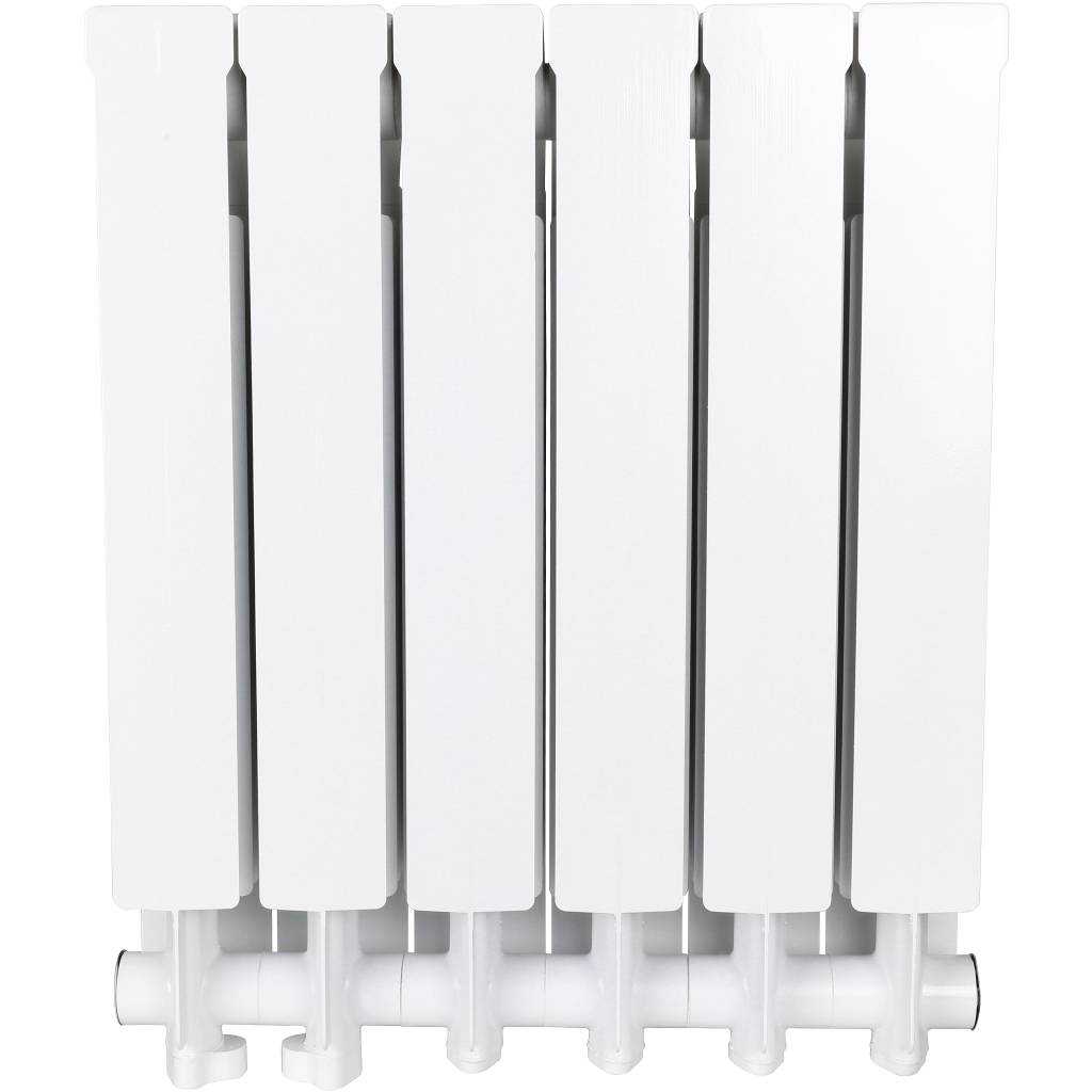 Радиатор алюминиевый Global VOX- R 500 6 секций нижнее правое подключение (белый RAL 9010), 169529