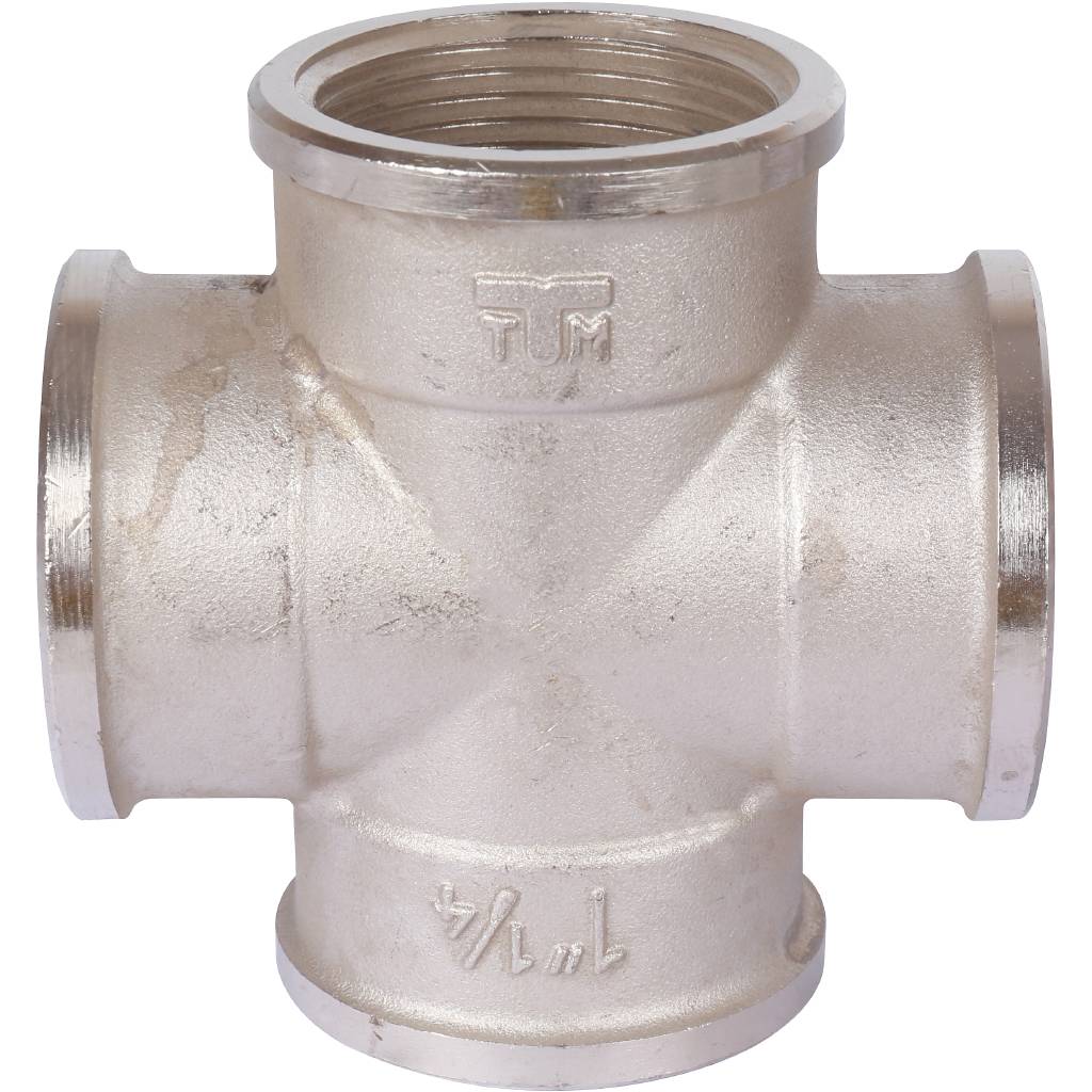 Крестовина TIEMME никелированная ВВ 1 1/4 для стальных труб резьбовой, 1500475
