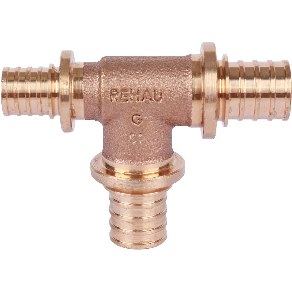 Тройник РЕХАУ RAUTITAN PLATINUM с уменьшенным торцевым проходом 20-20-16 RX для труб из сшитого полиэтилена аксиальный