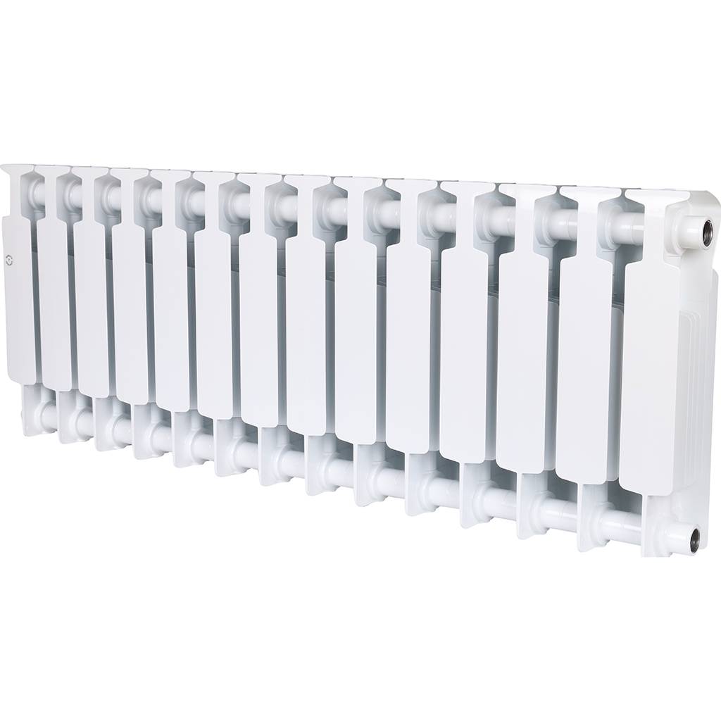 Радиатор биметаллический RIFAR MONOLIT 350 14 секций боковое подключение (белый RAL 9016), 3RM35-14