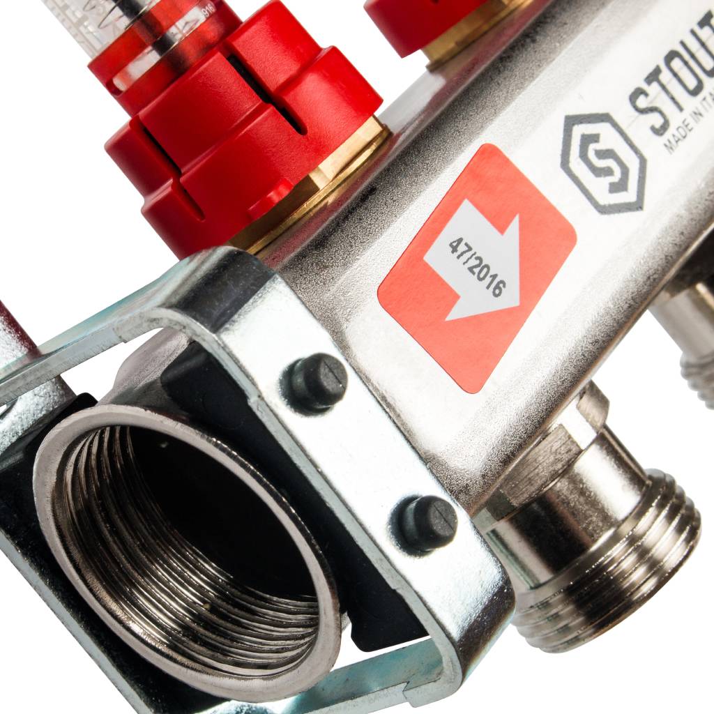 Коллектор из нержавеющей стали STOUT с расходомерами 2 вых., SMS 0917 000002