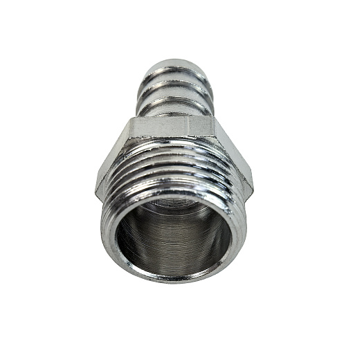 Штуцер для шланга, латунь, наружная резьба 14х1/2, никель, RTP