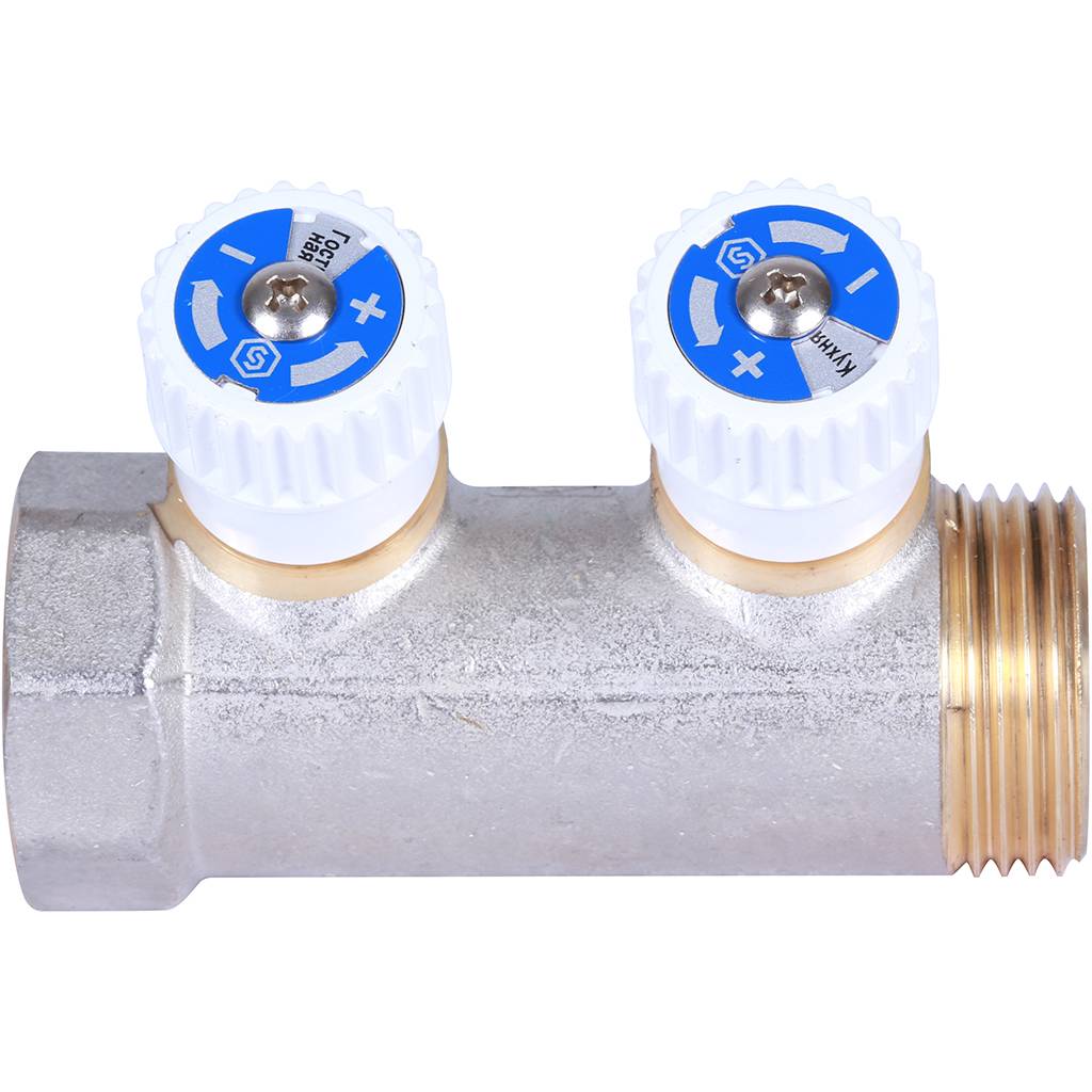 Коллектор распределительный STOUT 1, 2 отвода 1/2 плоское уплотнение