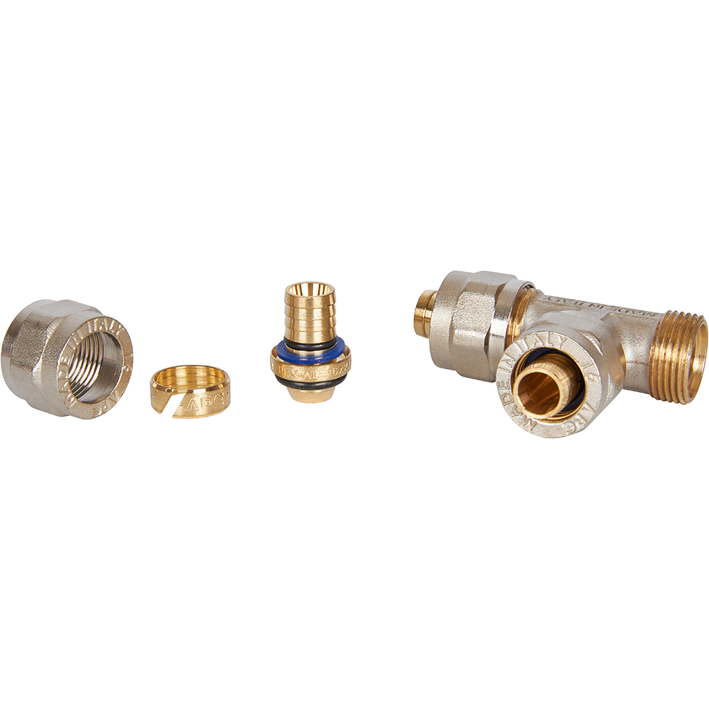 Тройник STOUT равнопроходный 16х16х16 для металлопластиковых труб винтовой, SFS-0009-000016