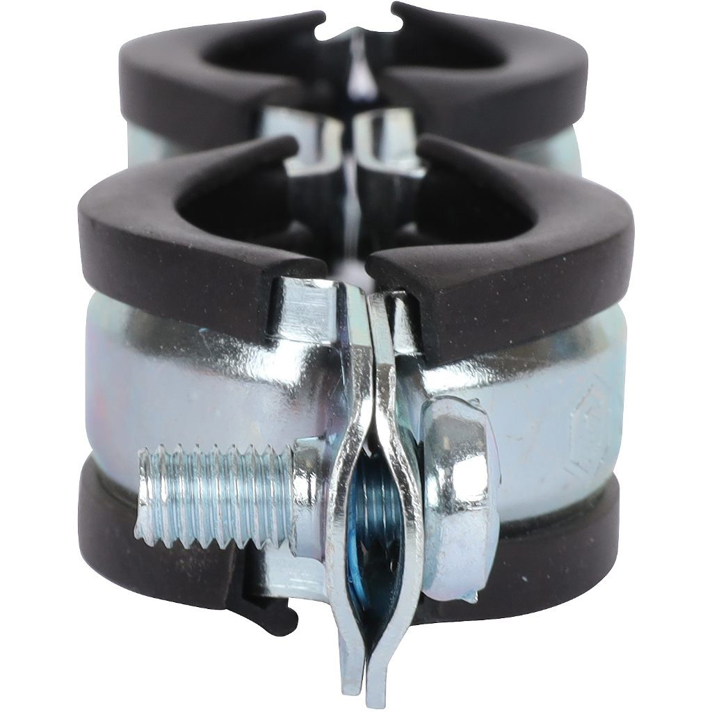 Комплект двойной хомут для труб STOUT хомут+шпилька шуруп +дюбель пластиковый 3/4 (25-29), SAC-0020-200034