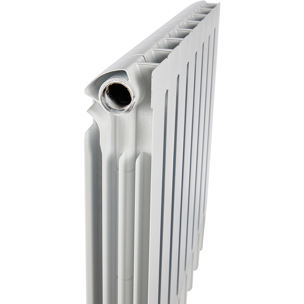 Радиатор биметаллический STOUT ALPHA 500 8 секций боковое подключение (белый RAL 9016)