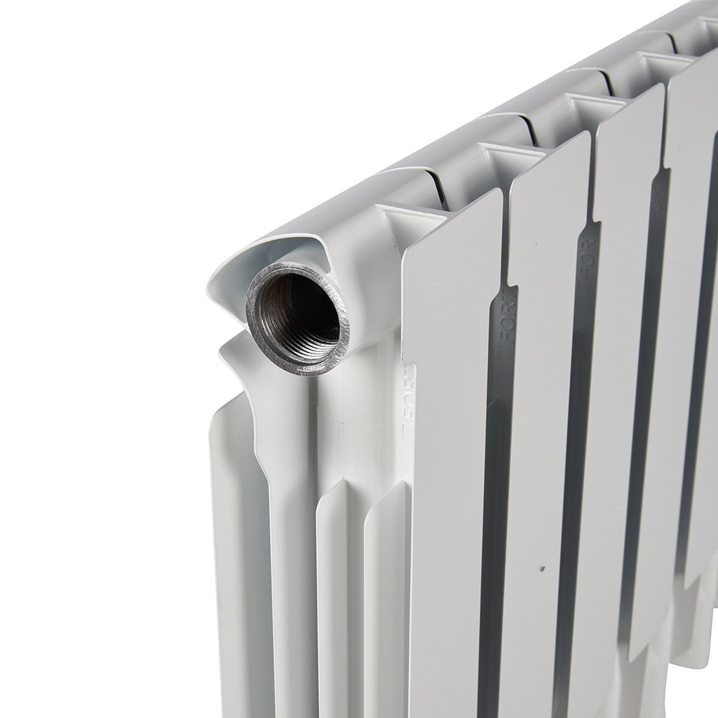 Радиатор алюминиевый STOUT ALPHA 350 8 секций боковое подключение (белый RAL 9016), SRA-2310-035008
