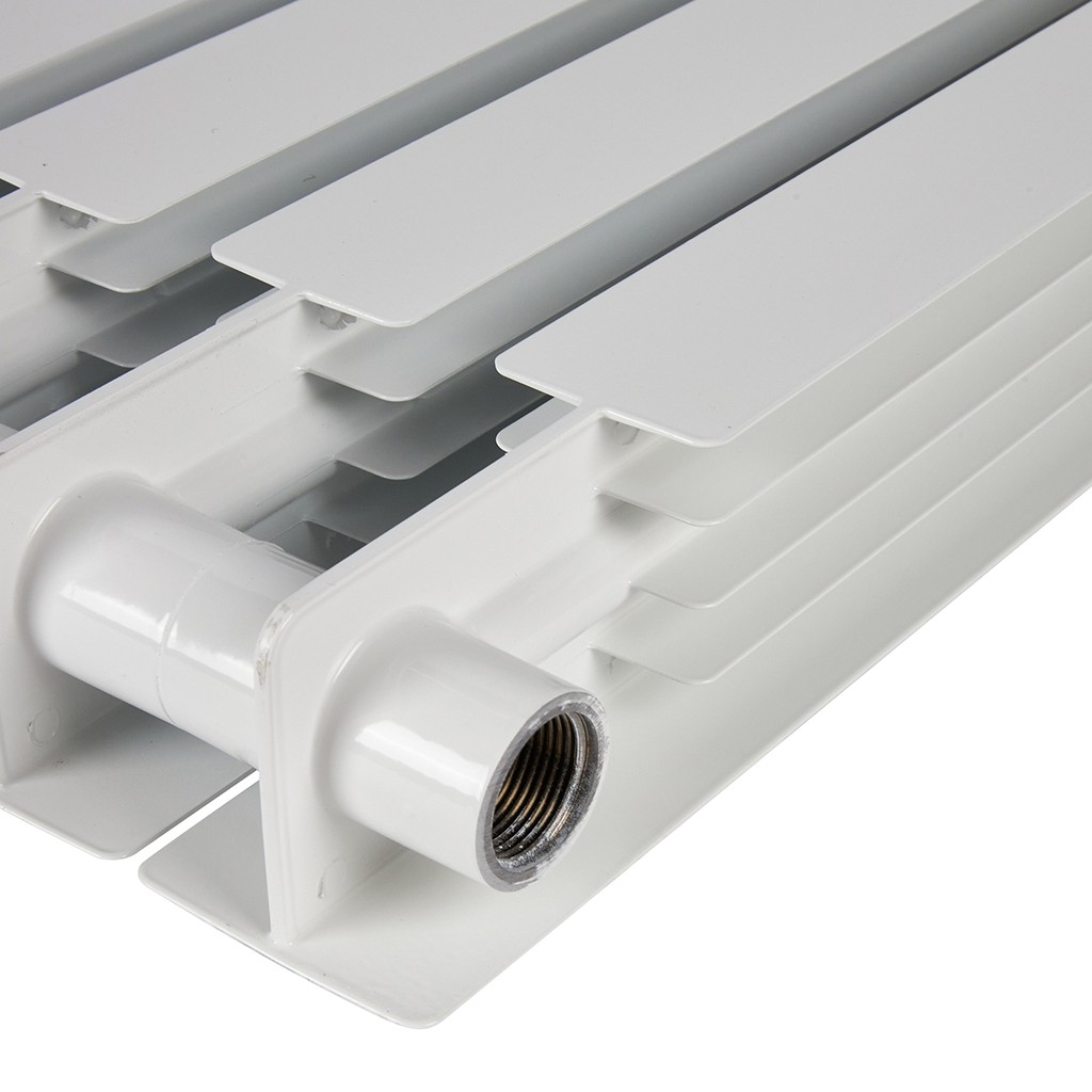 Радиатор биметаллический STOUT ALPHA 500 6 секций боковое подключение (белый RAL 9016)