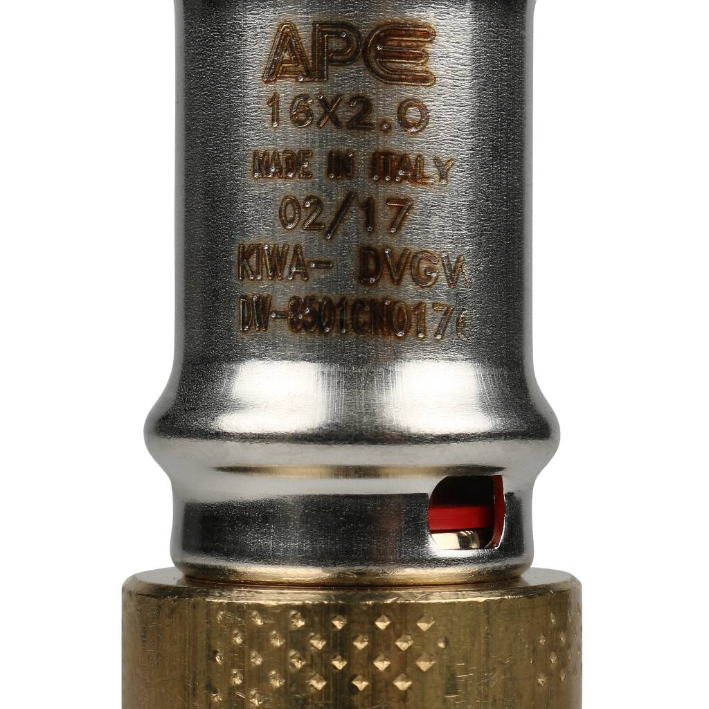 Муфта STOUT соединительная переходная 20х16 для металлопластиковых труб прессовой, SFP-0004-002016