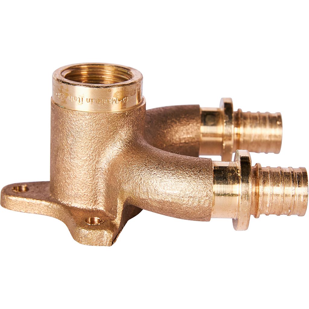 SFA-0040-001612 STOUT Проточный настенный угольник 16x1/2  бронзовый для труб из сшитого полиэтилена (340034G041622B)