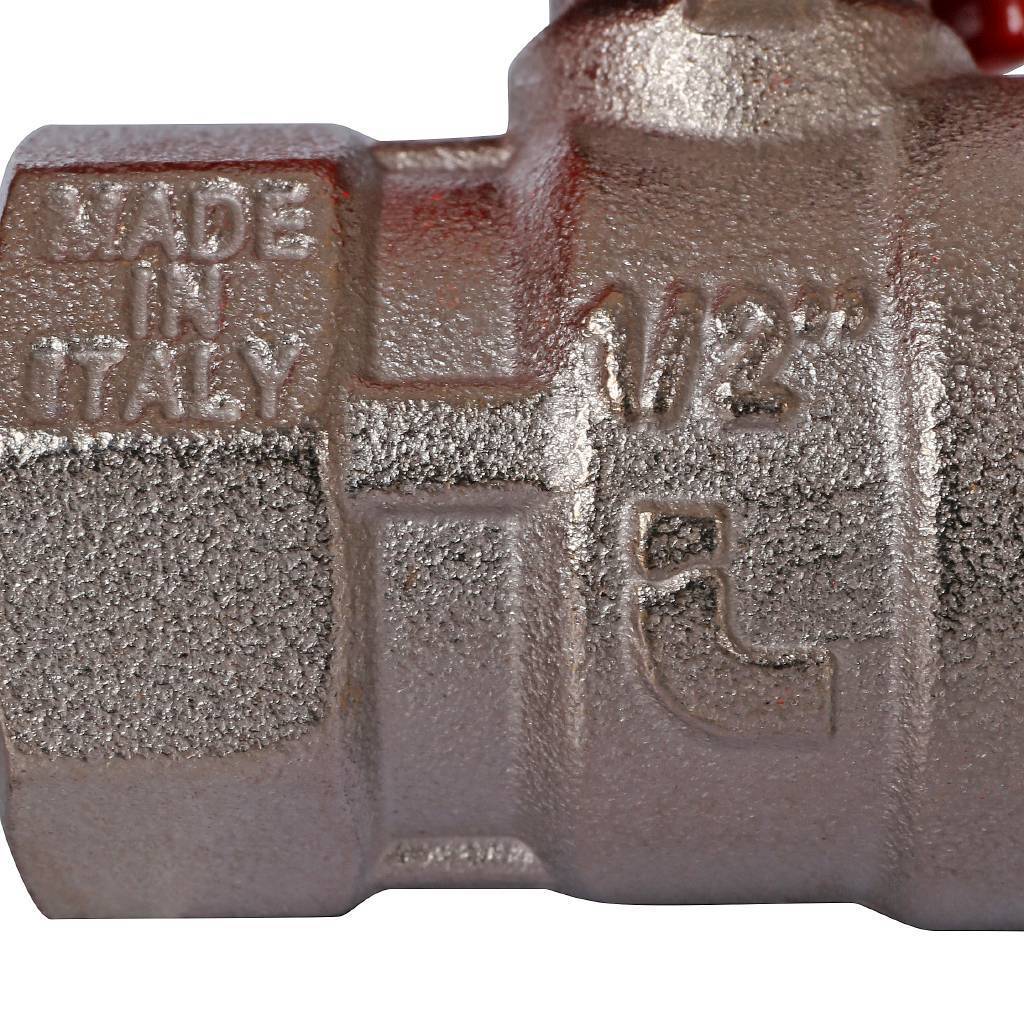 Кран шаровой стандартнопроходной STOUT ВР/НР, ручка бабочка 1/2 (красная ручка), SVB-1014-000015