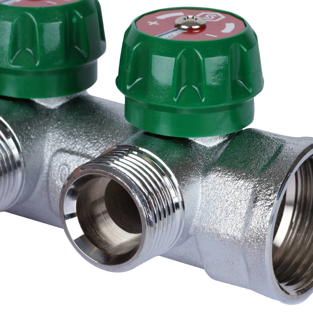 Коллектор регулирующий STOUT 1, 2 отвода 3/4  ЕК